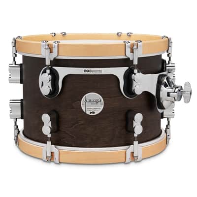 PDP Concept Classic 8x12" Mounted Tom – Walnut Stain with Natural Hoops image 3