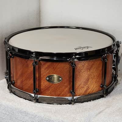 JT Custom Drums JT Custom Drums 14x6 Solid Mahogany Stave Snare Drum 2024 - Natural Color/ Lacquer image 2