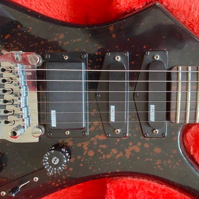 Washburn HM-5V Guitar.  1985 - Black Bloodburst. Extremely Rare Vintage Made in Japan image 2