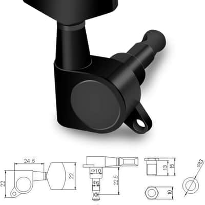 Sealed String Tuning Pegs Tuning Keys Machines Heads Tuners 6 In Line Right Handed Electric Guitar Acoustic Guitar Parts Replacement Black. image 2