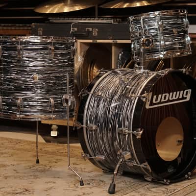 Ludwig 12/13/16/22" Classic Maple Mod Drum Set - Vintage Black Oyster image 2