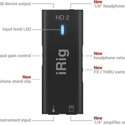 IK Multimedia iRig HD 2 - Studio Quality Guitar Audio Interface for iOS/MAC/PC image 2