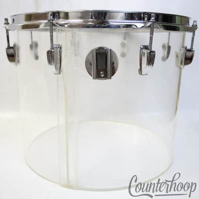 Ludwig 16x14" Vistalite Clear Concert/Floor Tom Drum Vintage 70s USA Blue/Olive image 5