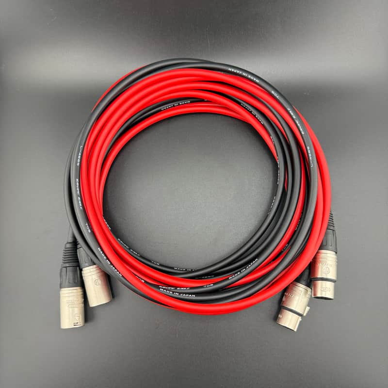 Canare Quad Microphone Cables L-4E6S - Red and Black *Pair* - Neutrik Connectors - 18FT image 1