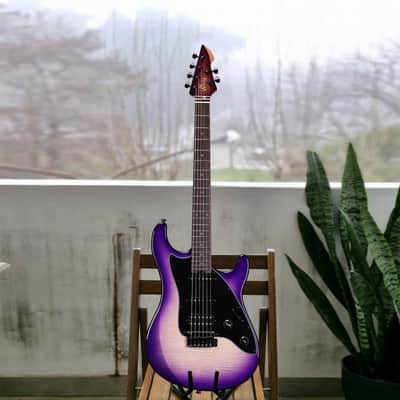 WINZZ Gravity PRO Series -WGS150 Solid Alder Body ST electric guitar With Roasted Maple Neck, HSS Pickups, Rosewood Fingerboard, D'Addario EXL120 Strings, Mini Double Locking Tremolo - Purple image 5