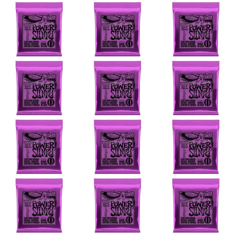 Ernie Ball 2220 Power Slinky Nickel Wound Electric Guitar Strings - .011-.048 (12 Pack) image 1