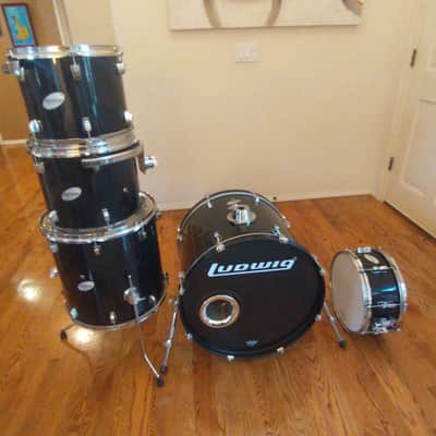 Ludwig Accent series 14 x 6.5 snare drum glass black very clean! image 10