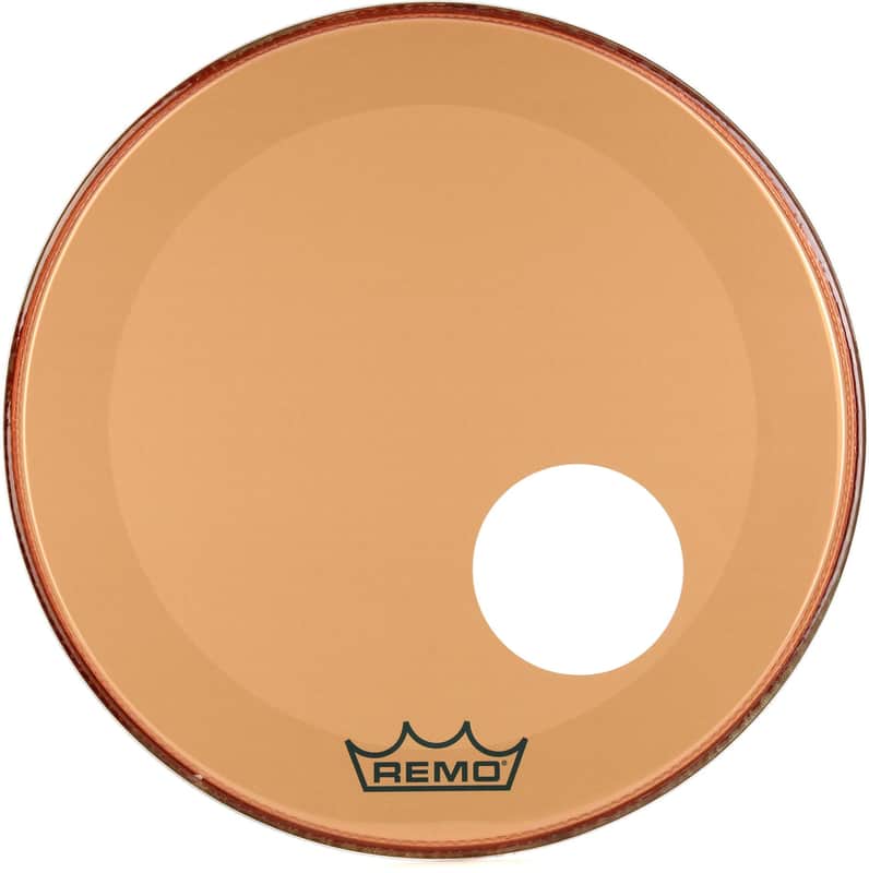 Remo Powerstroke P3 Colortone Orange Bass Drumhead - 20 inch - with Port Hole (2-pack) Bundle image 1