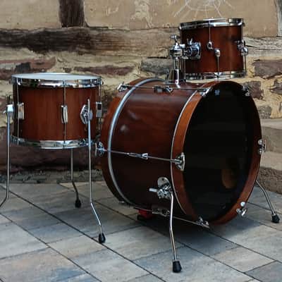 Vintage Refurbished Tromsa Beech Shell Jazz Drumset 20" 10" 13" Frankenstein Custom 70er Jahre - Natur Braun Walnuss image 3