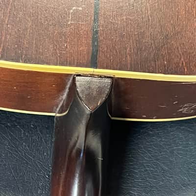 Vintage 1930s Kay May Bell College Pal Tenor Guitar with case image 9