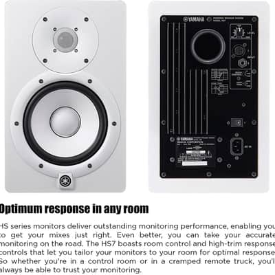 Yamaha HS7W Pair | White Powered Studio Monitor Set image 5