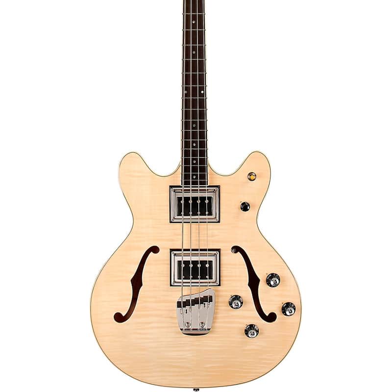 Guild Starfire Bass II Flamed Maple Short-Scale Semi-Hollow Electric Bass Guitar Regular Natural image 1