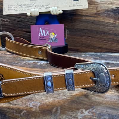 Blue Bell Straps  MONTEREY Artisan Custom for Al’s Music Factory  Aniline Patina Washed Silver Hardware image 7
