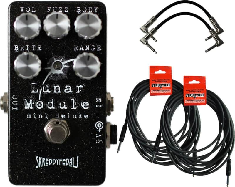 Skreddy Pedals Lunar Module Mini Deluxe Pedal w/ 4 Guitar Cables image 1