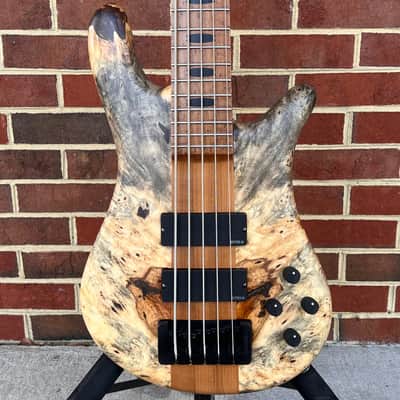 Spector USA NS-5XL, The Music Loft 30th Anniversary, Buckeye Burl Top, Reclaimed Redwood Body, Roasted Maple Neck, Roasted Birdseye Maple Fretboard, Ebony Inlays, Matching Headstock, EMG 40DCX Pickups, HAZ 9v, TSA Case image 1