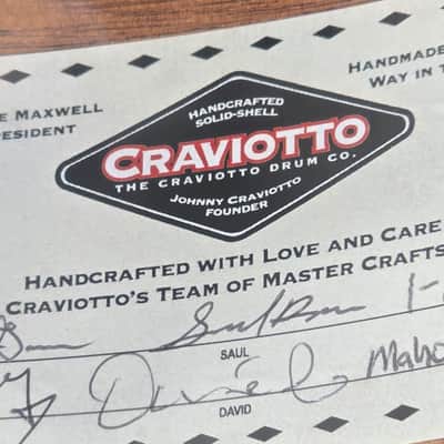 Craviotto Solid custom 14x7 Mahogany Snare drum 2019 - Excellent solid mahogany shell with banded inlay image 8