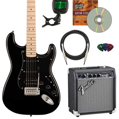 Fender Squier Sonic Stratocaster HSS - Black w/ Frontman 10G Amplifier image 1