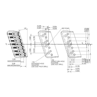 7-String Multi-Scale Guitar Bridge - Chrome (Fast Free US Shipping!) image 7