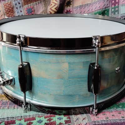 SSS Solid Shell Shop Custom Snare Drum 2025 - Turquoise image 2