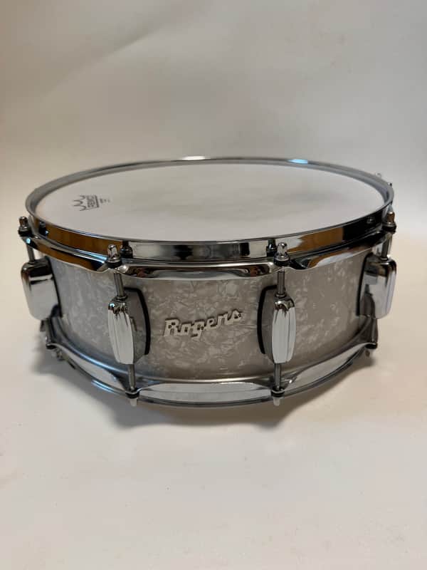 Rogers #36 Dyna-Sonic 5x14" Wood Snare Drum with Beavertail Lugs Reissue 2018 - 2020 - White Marine Pearl image 1