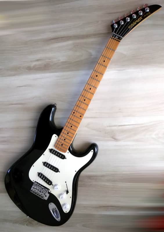 1986 Kramer Vintage ZX30 Black Strat style Electric Guitar PLAYS Awesome image 1