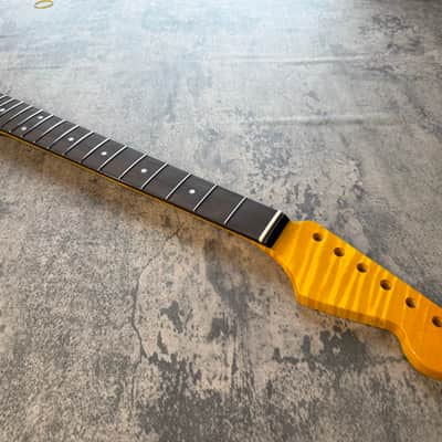 BMC Guitar Neck Strat® Stratocaster® 21 Fret Amber Flame Maple With Rosewood Fingerboard Rounded Fret Ends 9.5 Radius  SFMRA21 #5 image 2