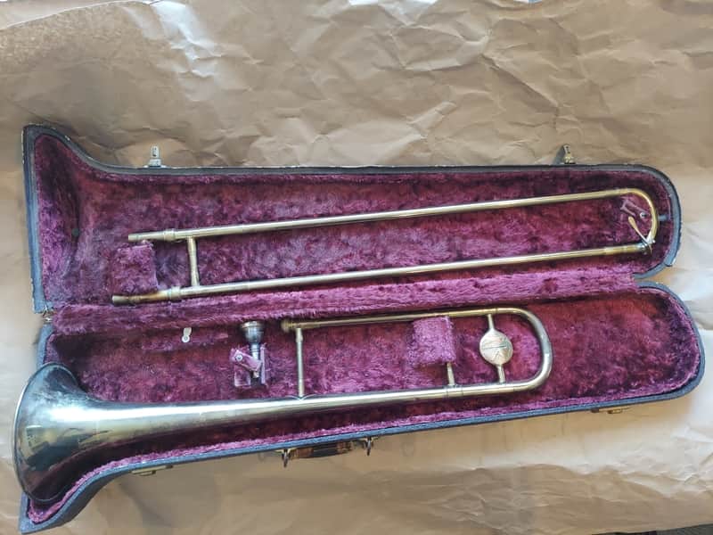 Vintage Pan American Trombone, USA, with case/mouthpiece, Good condition image 1