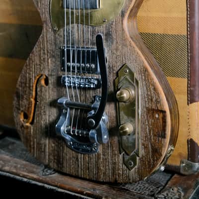 Postal  Crossroads 1910 Limited Edition  #1 Barnwood Upgrade Bigsby F Hole image 1