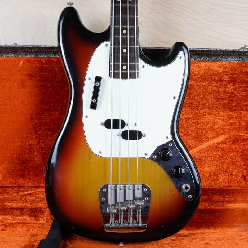 Fender Mustang Bass 1975 Sunburst Vintage USA Short Scale Bass w/ OHSC image 1