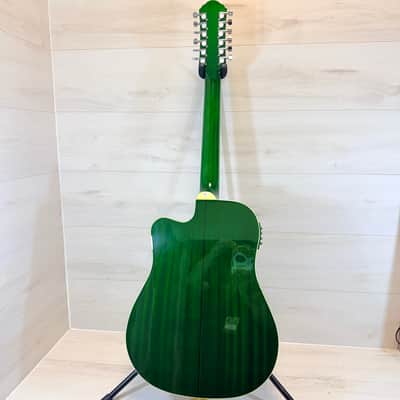 Oscar Schmidt OD312CE 12-String Cutaway Acoustic-Electric Guitar Green Burst w/ Hard Case 2019 image 12