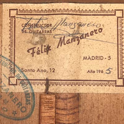 Felix Manzanero flamenco guitar 1965- wonderful oldworld flamenco guitar - great sound and feel - check Video! image 18