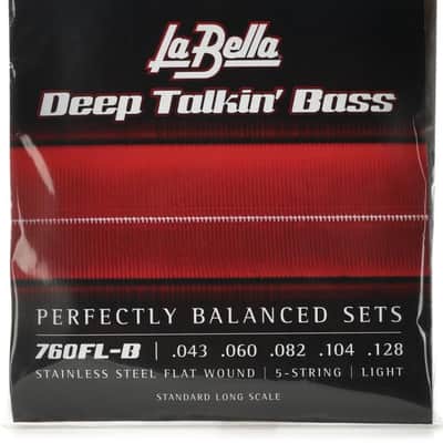 La Bella 760FL-B Deep Talkin' Bass Flatwound Bass Guitar Strings - .043-.128 Light 5-string image 2