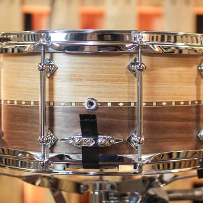 Craviotto 6.5x14 Private Reserve Sycamore/Walnut w/ Walnut Inlay Snare Drum image 3