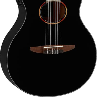 Yamaha NTX1 Thinline Acoustic-Electric Classical Guitar, Solid Spruce Top, Black image 1
