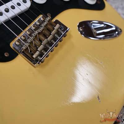 Fender Custom Shop Limited Edition 70th Anniversary 1954 Hardtail Stratocaster Journeyman Relic Nocaster Blonde with Black Pickguard 7.20 LBS image 9
