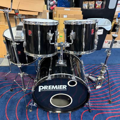 Premier Vintage "APK" 5 piece drum set/hardware 1980's - Black image 1