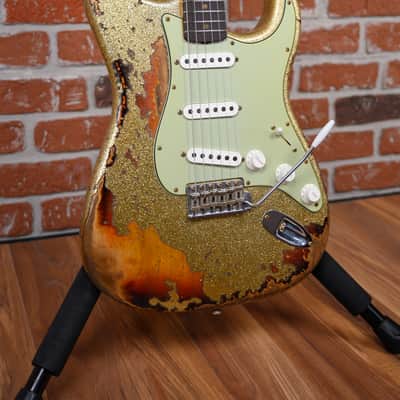 Fender Custom Shop SR25 61 Stratocaster Super Heavy Relic Gold Sparkle over 3-Color Sunburst 2025 w/OHSC image 9