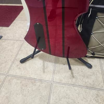 B.C. Rich Mockingbird ST bass w/case neckthru flame maple red image 7