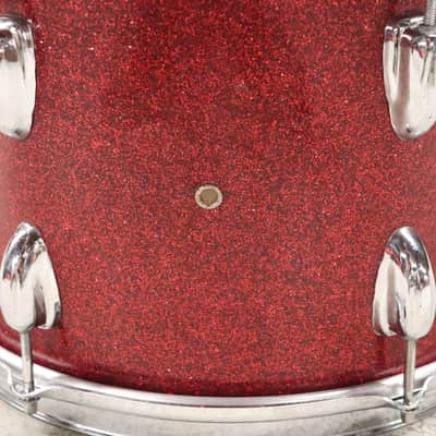 Japanese 9x13 Rack Tom Drum Red Sparkle Vintage 1960's image 2