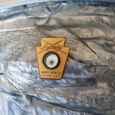 LUDWIG Pioneer 14"x5" Sky Blue Pearl, 1963. Vintage. image 7