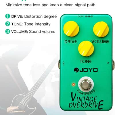 Joyo JF-01 JOYO Vintage Overdrive Pedal Classic Tone for Electric Guitar Effect - True Bypass (Price includes the import duty for US buyer) image 7
