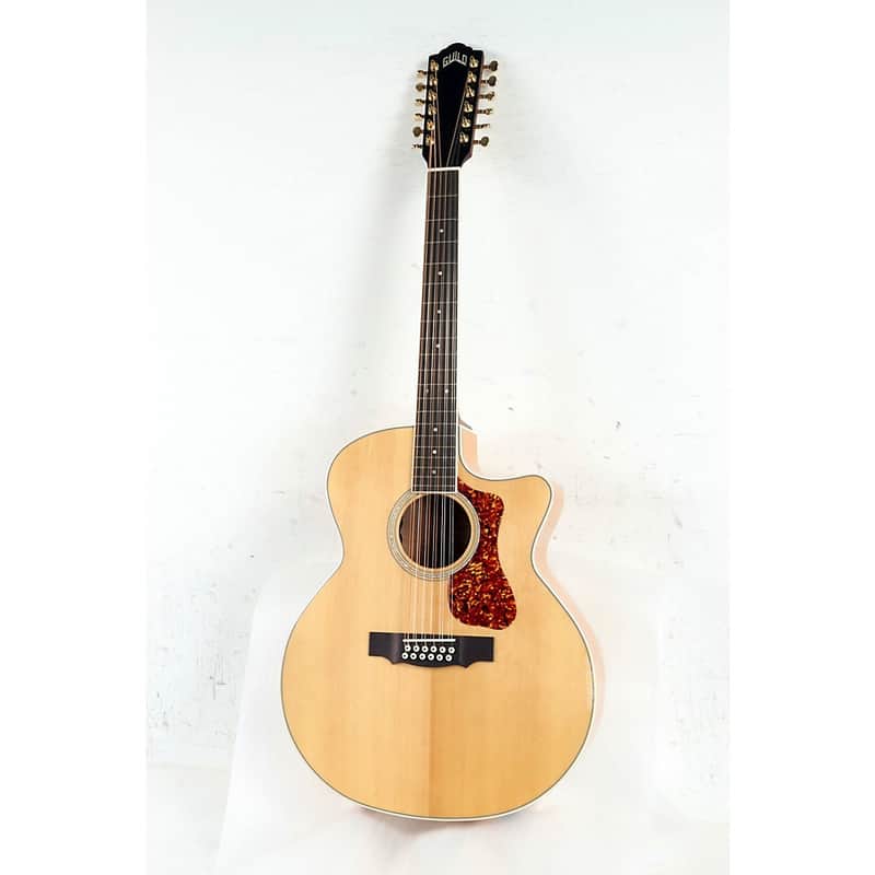 Guild F-2512CE Deluxe 12-String Cutaway Jumbo Acoustic-Electric Guitar Regular Blonde image 1
