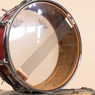 Vintage MIJ 5x14 Red Sparkle Snare Drum image 12
