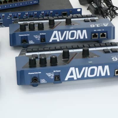 Aviom System (1) A-16T Input Module (1) A-16D A-Net Distributor (4) A-16 Mixer image 10