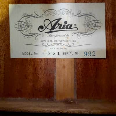 Old Vintage Classic Concert Guitar Aria A551 Solid Wood MIJ Japan Tatsuno 992 image 4