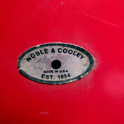 Pair of 1960s Noble & Cooley Tin Toy Tom + Floor Tom Drum - Red Steel w/Legs image 16
