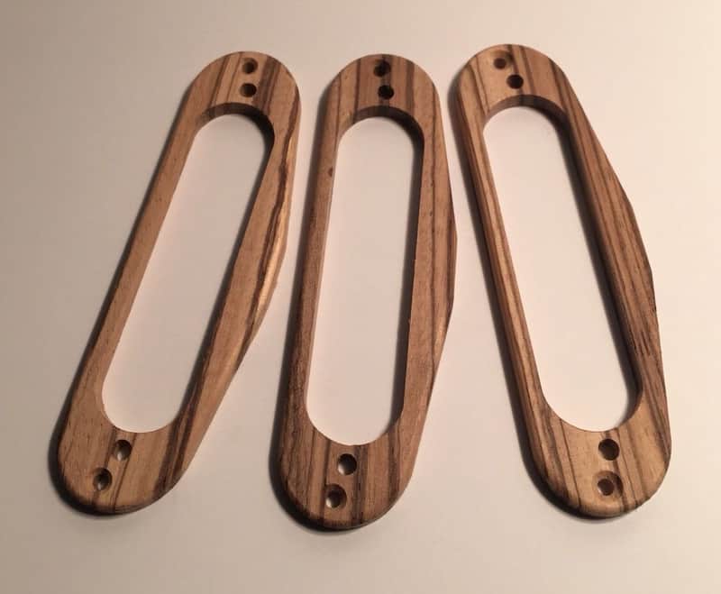 Guilford Zebrawood Set of 3 Single Coil Pickup Rings image 1