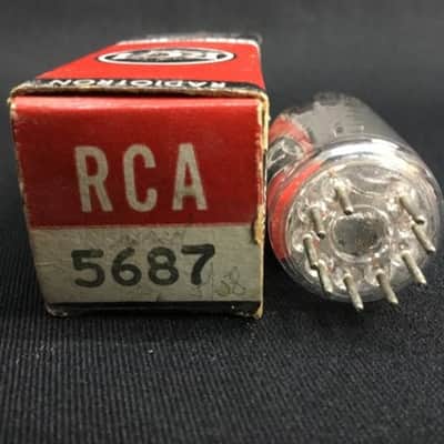 NIce RCA 5687 Black Plates D Getter AMPLIFIER Audio VACUUM TUBE Tested 5.1722-D image 3