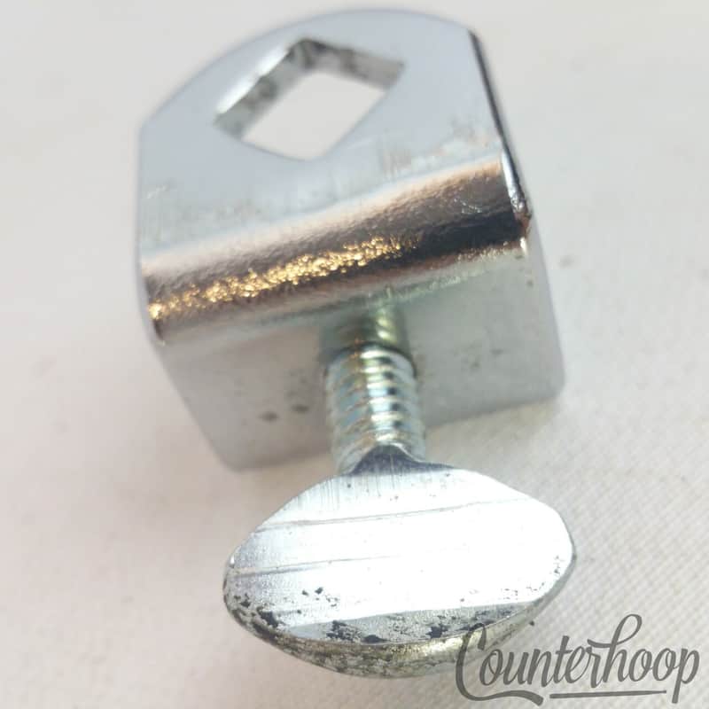 Latin Percussion Cowbell Square Rod Mounting Bracket Clamp Mount Chrome Vintage image 1