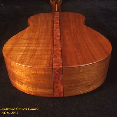 Handcrafted Concert Ukulele, Solid Hawaiian Koa, Mermaid Inlay, Soft-bag, Bruce Wei UG15-2935 image 10